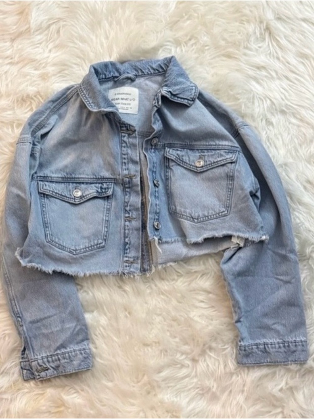 Stradivarius Cropped Jean Jacket